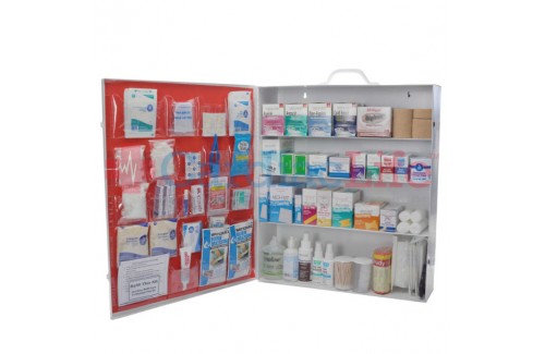OSHA First Aid Kit Wide 4 Shelf Kit with Fill and Logo